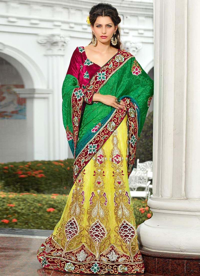 South indian Stylish Art silk Lehenga choli For Woman