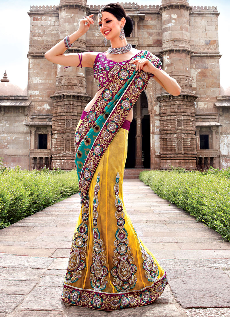 Plum Lehenga Saree Set With Net Frill Dupatta | Party wear indian dresses,  Designer party wear dresses, Simple dresses