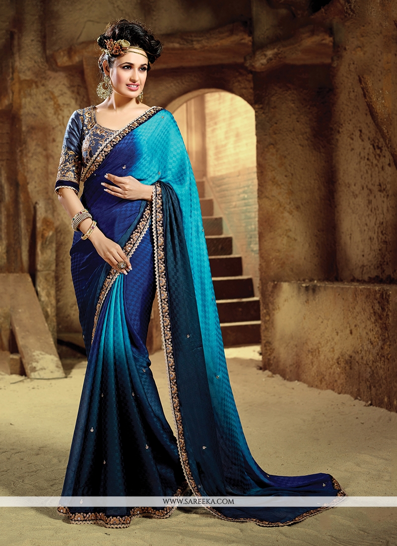 navy blue designer sarees online