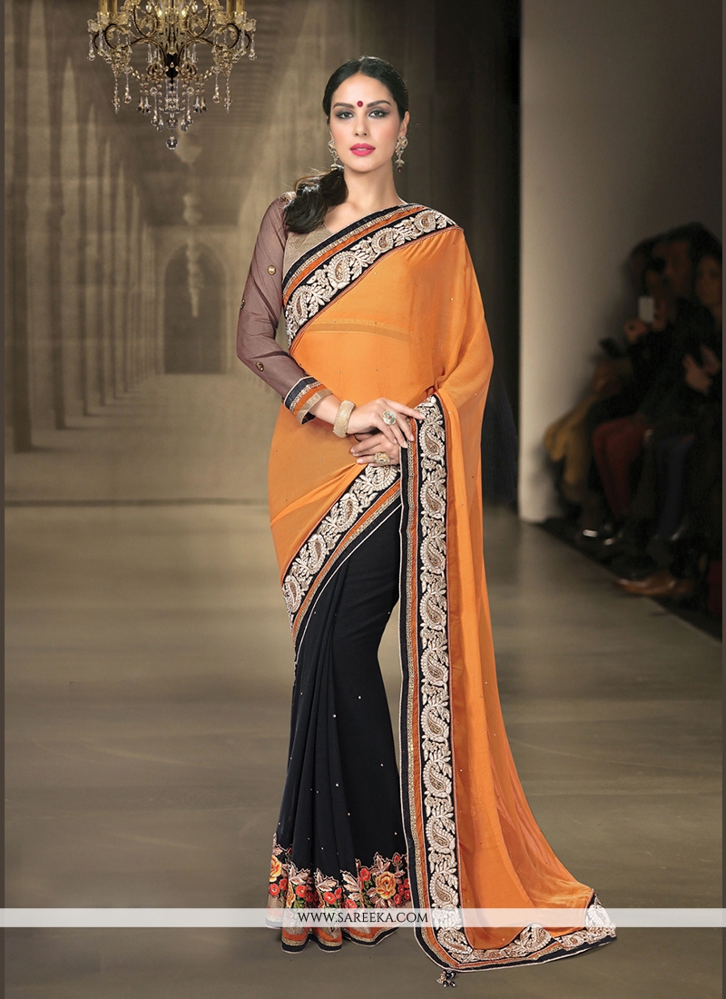 georgette saree frock design