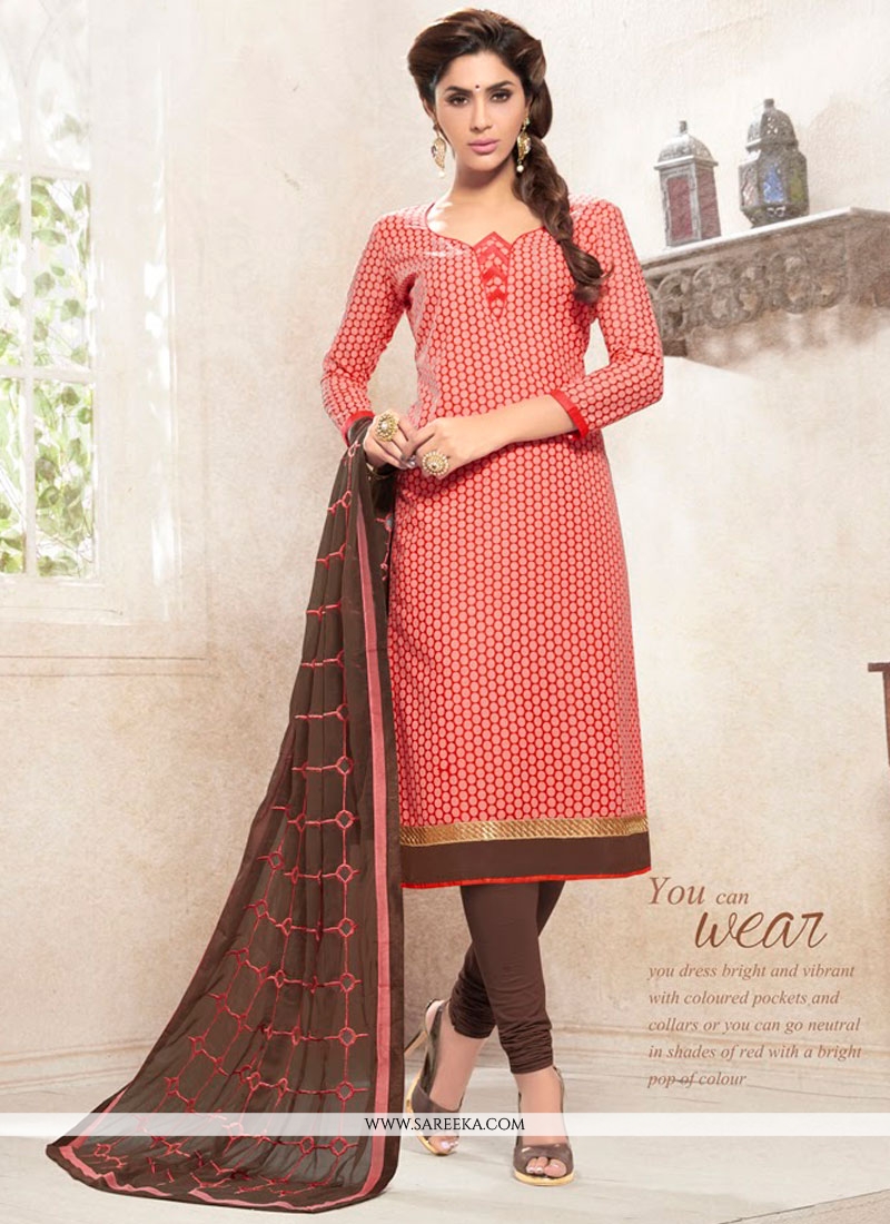 peach colour combination churidar