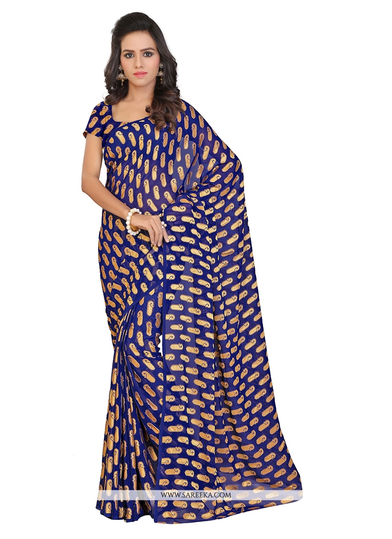 Print Work Jacquard Casual Saree
