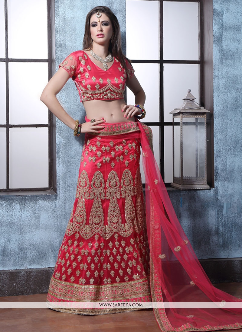 Buy Net Patch Border Work A Line Lehenga Choli Online : India