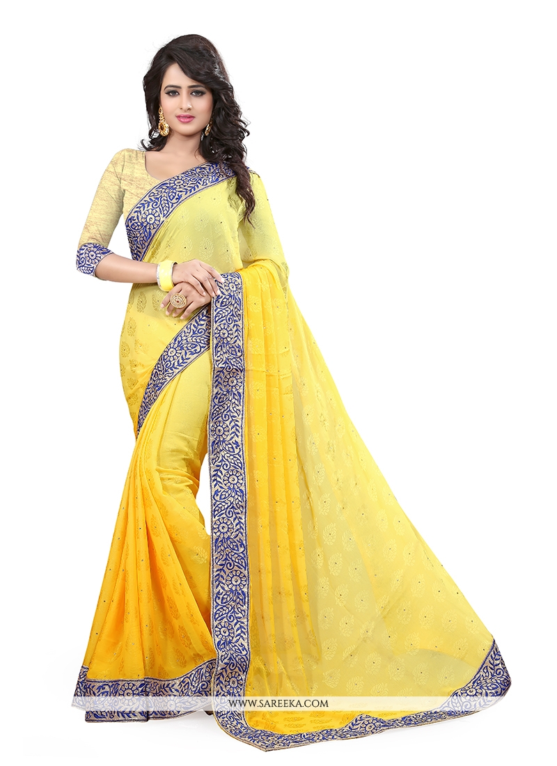 Embroidered Work Jacquard Designer Saree