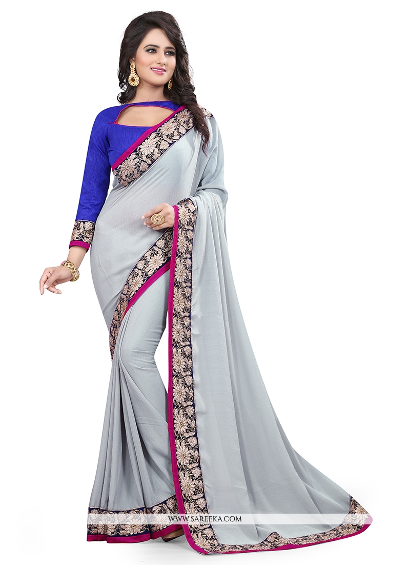 chiffon saree frock design