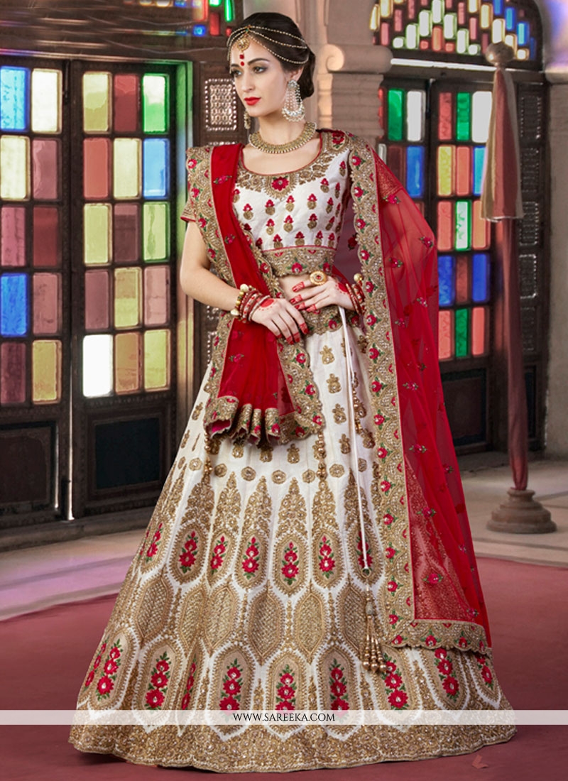 Cutwork benarasi lehenga with hand-embroidered red silk blouse and border.  The lehenga is paired w… | Bridal lehenga red, Indian bridal dress, Indian  bridal lehenga