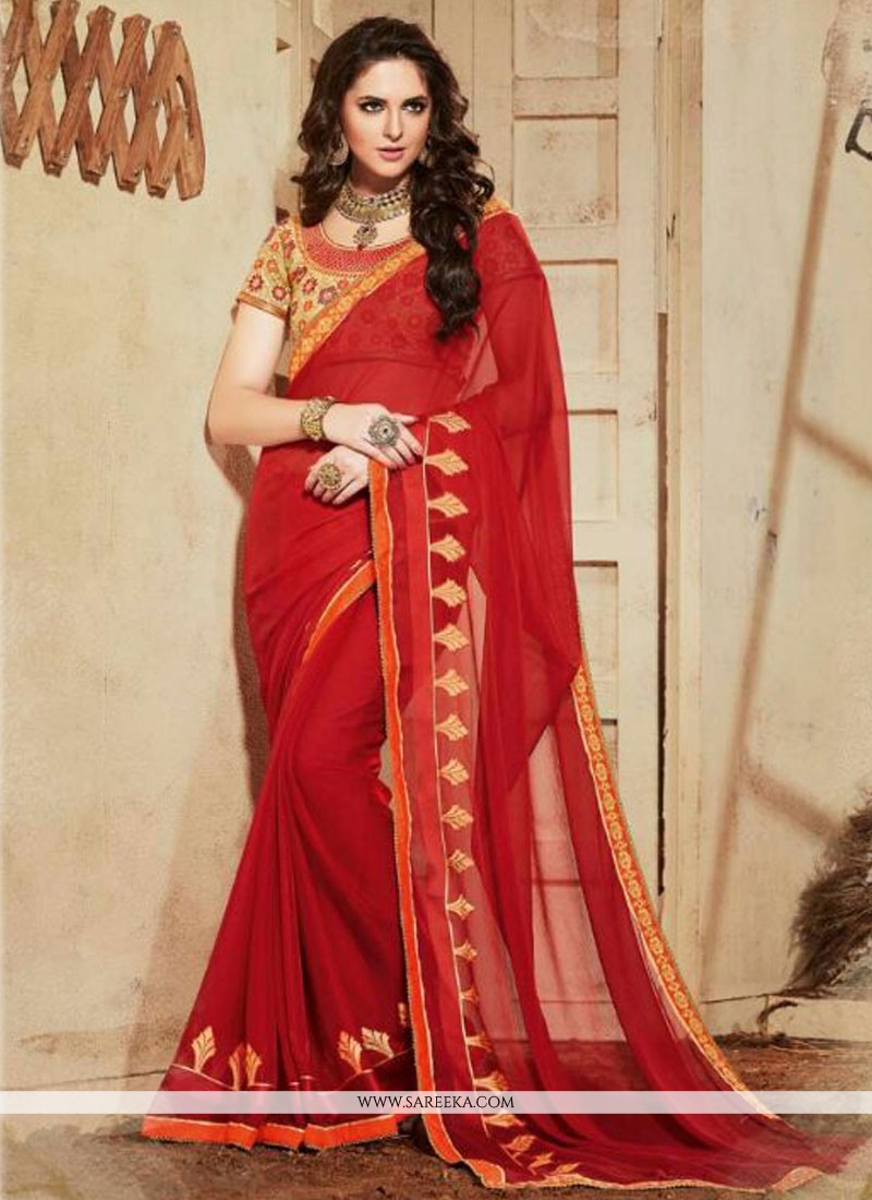 party wear pure chiffon saree