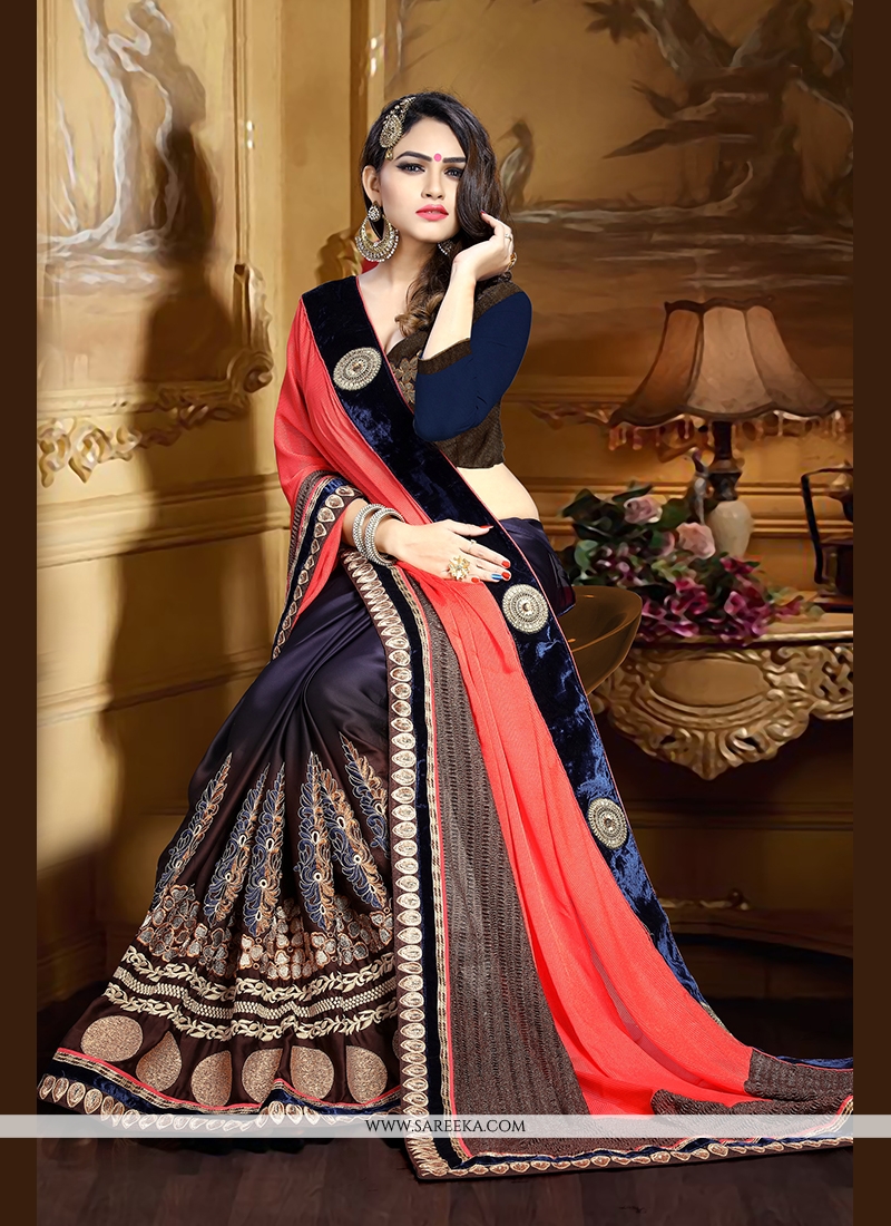 georgette saree frock design