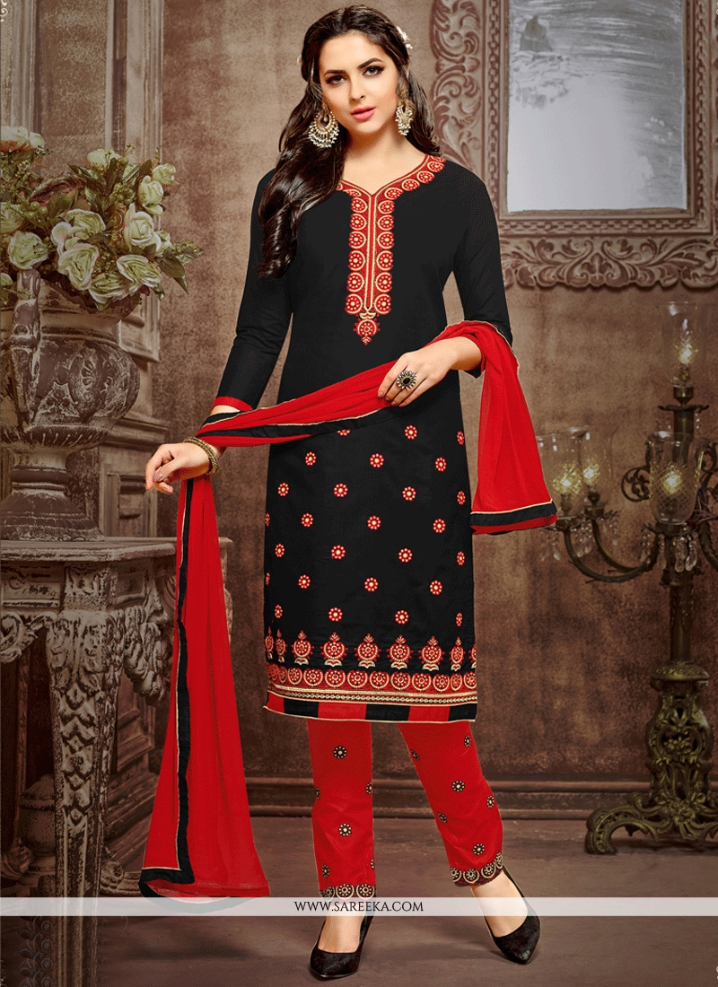 black red churidar