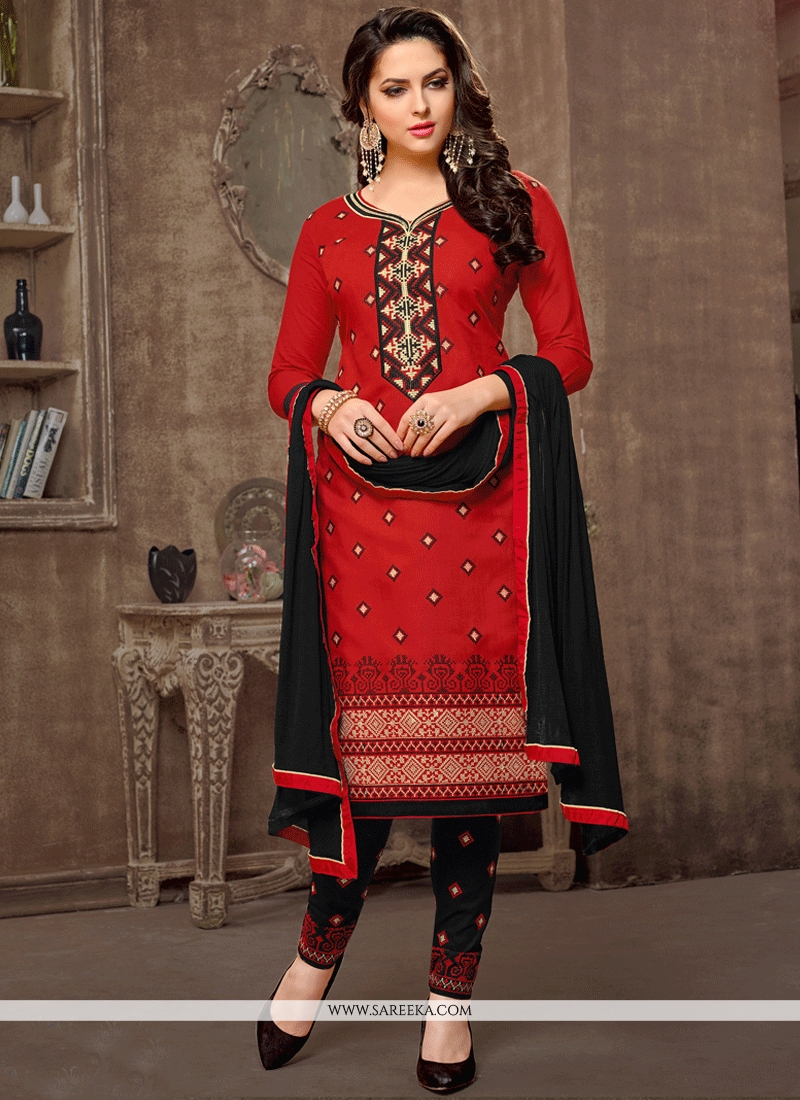 Black and clearance red combination churidar