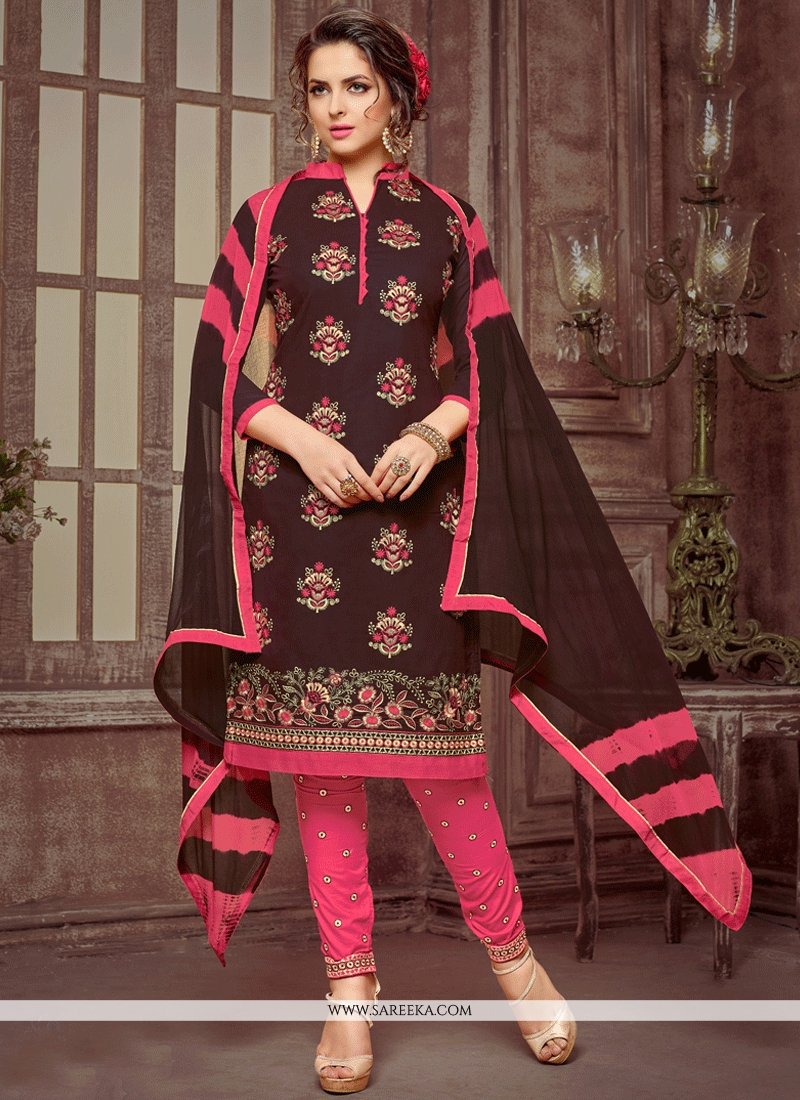 brown churidar designs