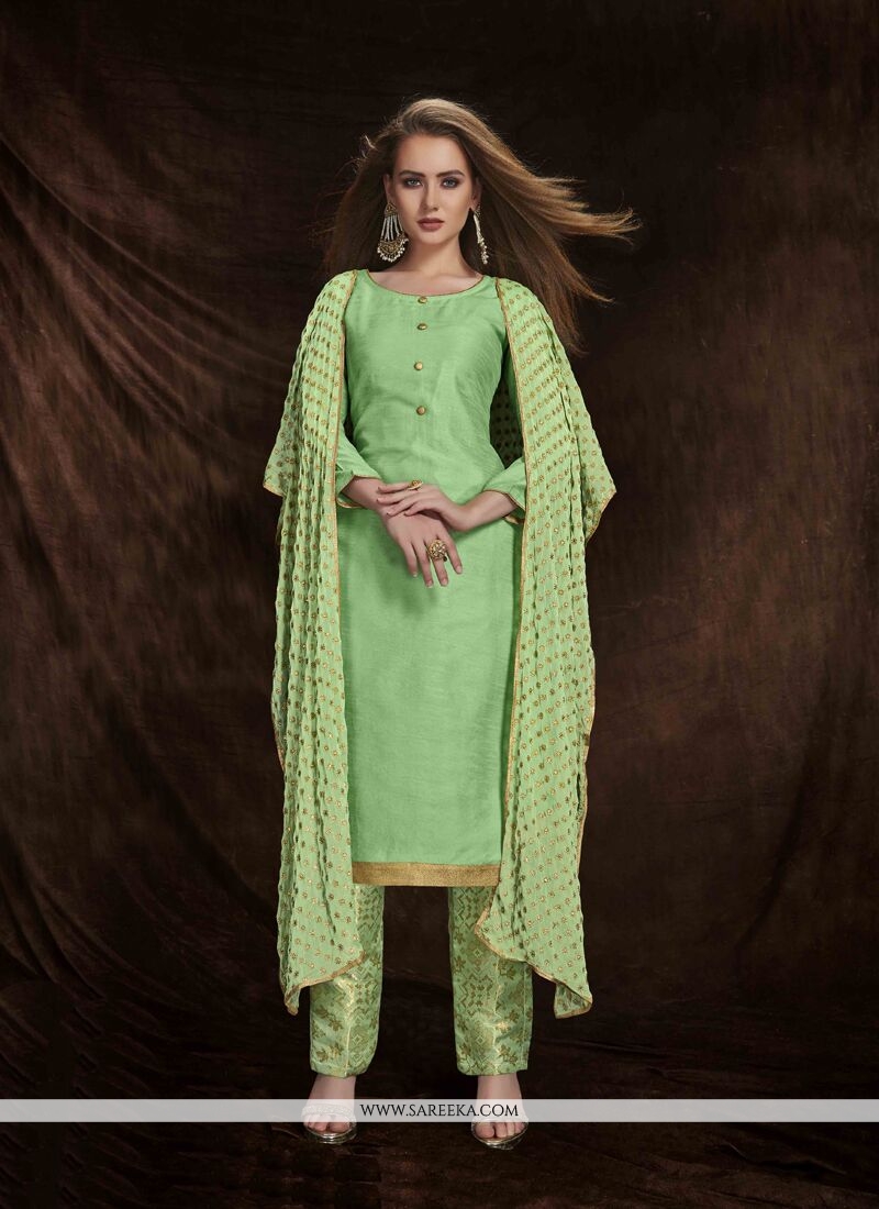 Blue Pure Handloom Banarasi Suit with Palazzo | Indian designer outfits,  Silk kurti designs, Ladies dress design