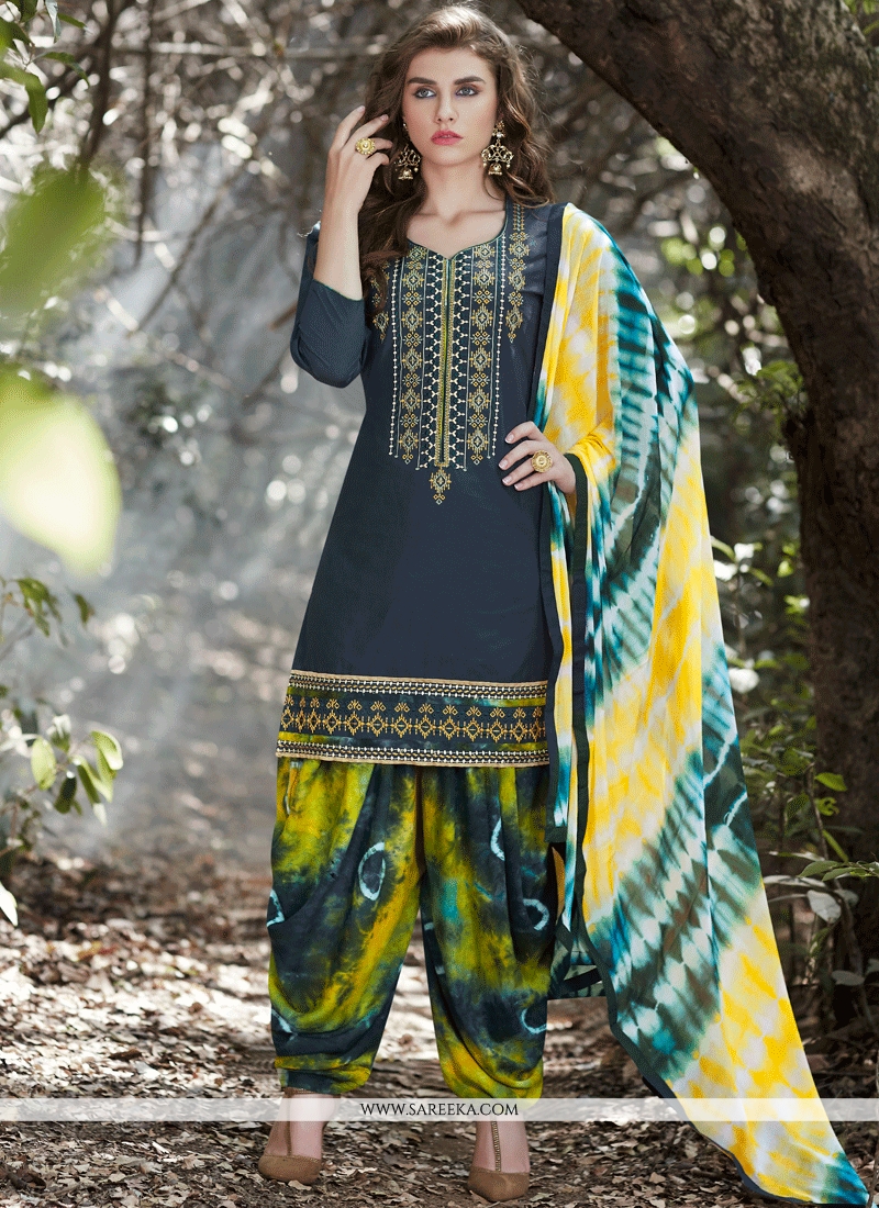 navy blue punjabi suits