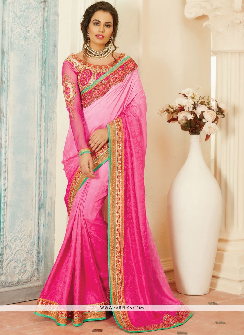 Buy Rose Pink Designer Saree Online 59612 Wedding Sarees