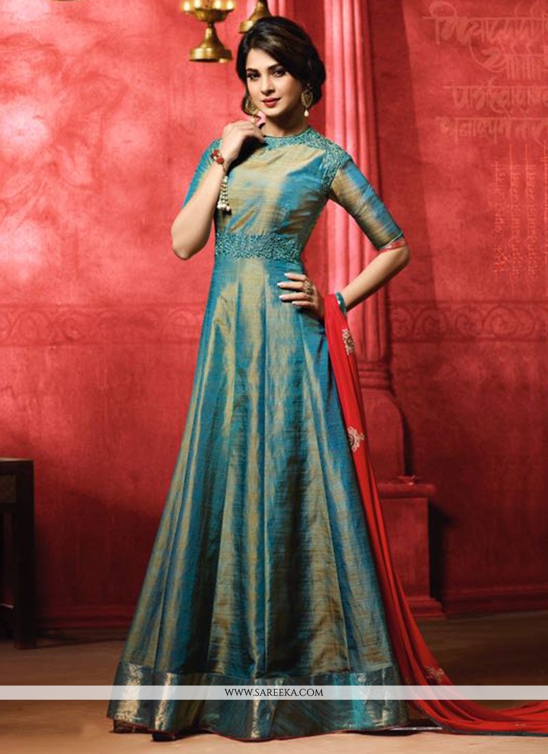 Buy Green Banarasi Silk Salwar Suit (NWS-6367) Online