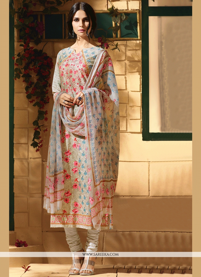 cut work churidar material