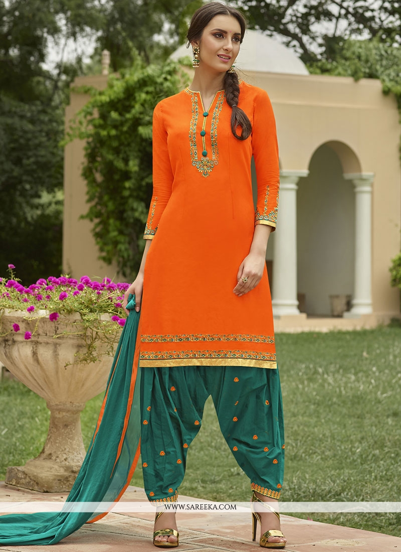 orange punjabi bridal suit