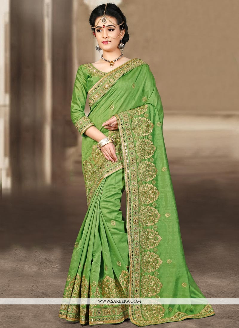 Buy Green Sarees for Women by SANGAM PRINTS Online | Ajio.com