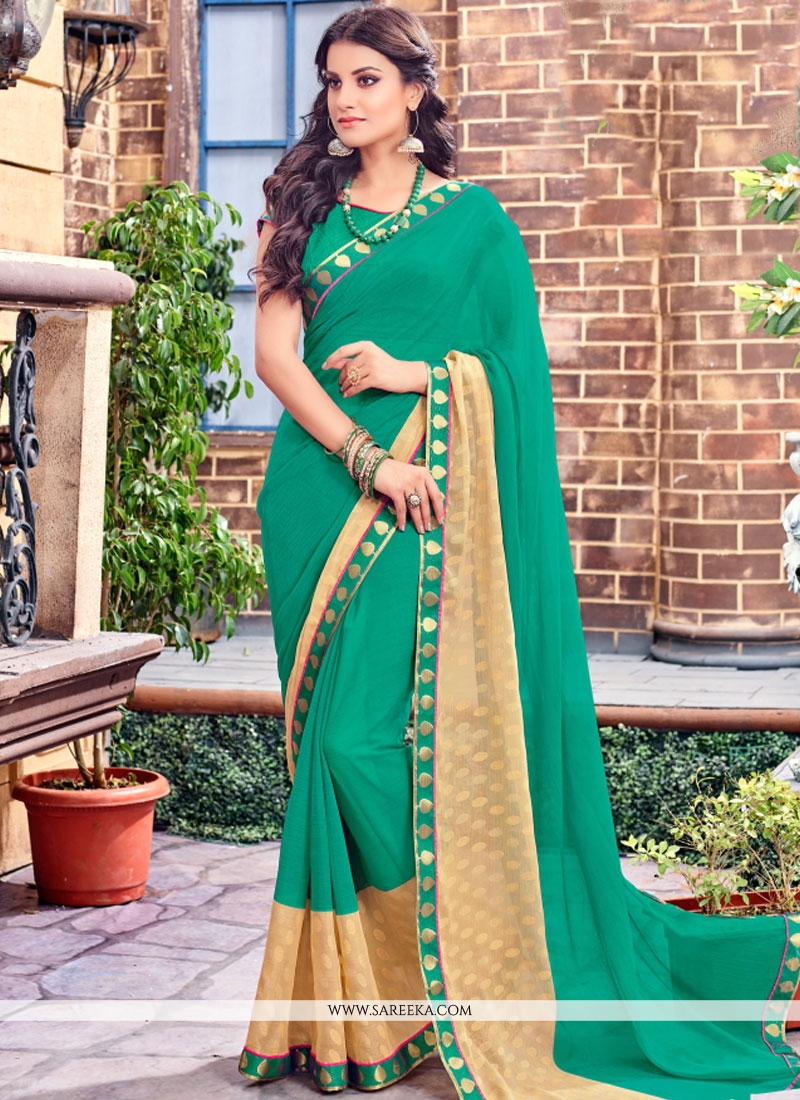 haldi green saree