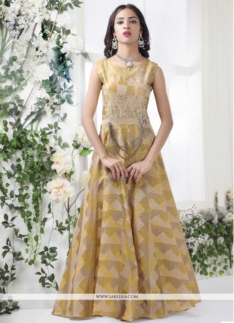 Buy Banarasi Silk Readymade Gown Online : New Zealand