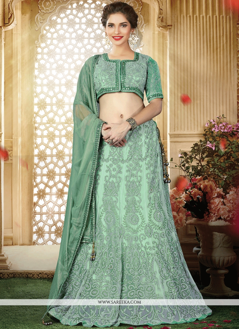 Shop Online Sea Green Lehenga Choli : 64179