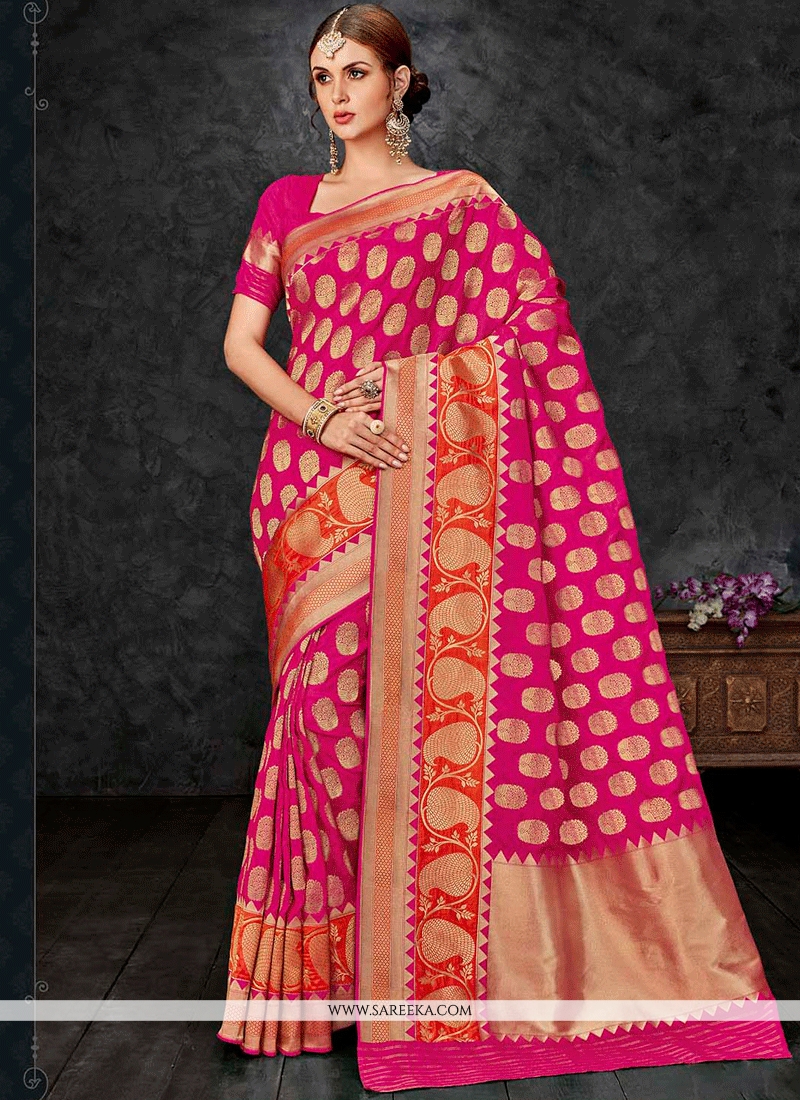 Buy Weaving Work Banarasi Silk Traditional Saree Online : 59989