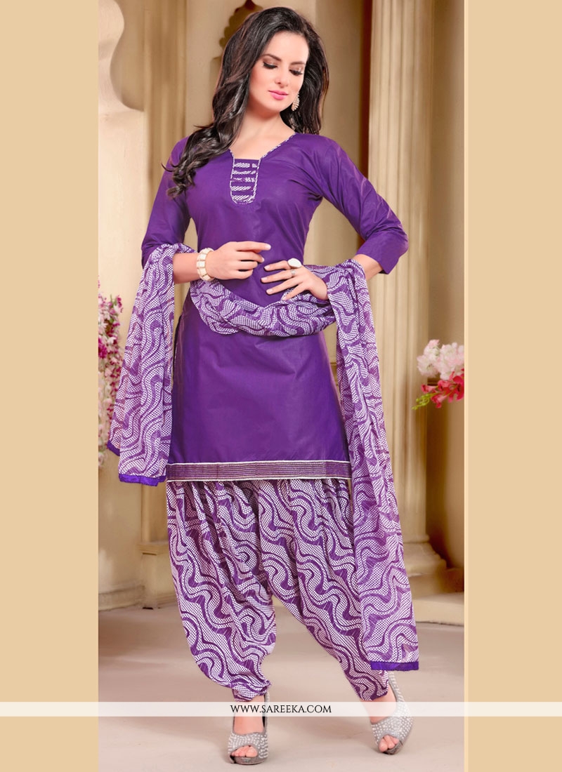 Buy Lace Work Cotton Punjabi Suit Online South Africa - Main Image