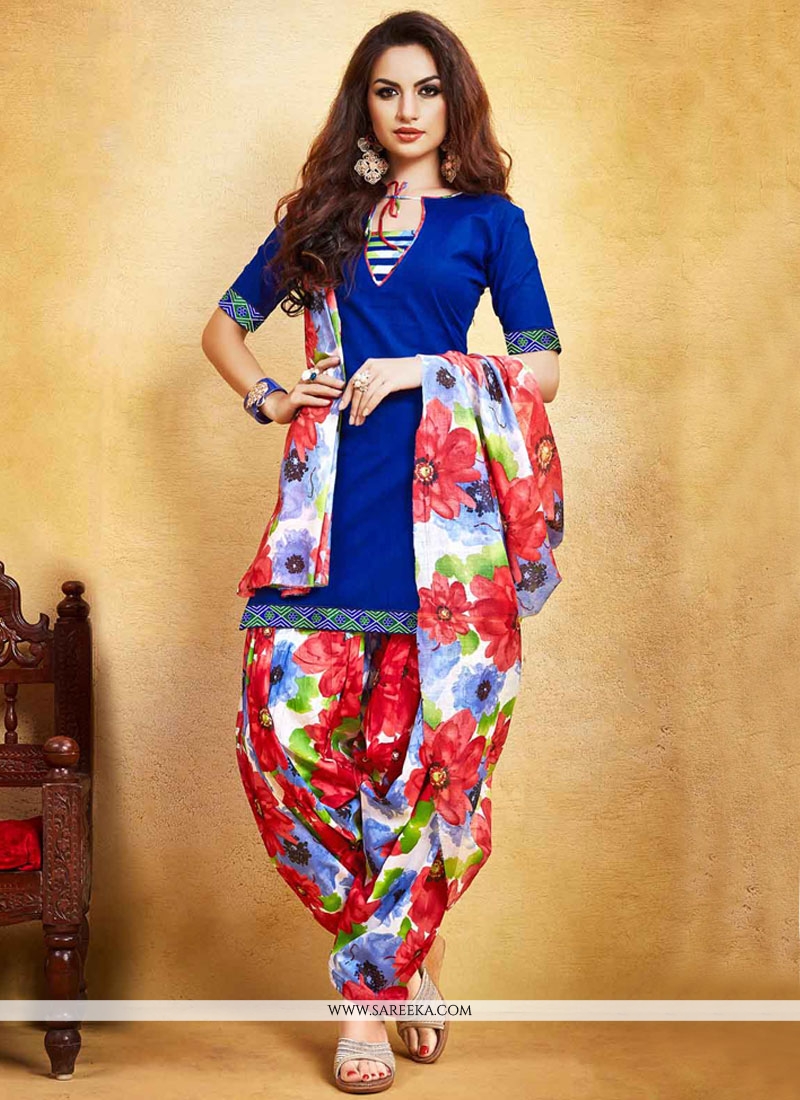 Buy Blue Fancy Fabric Punjabi Suit Online Canada