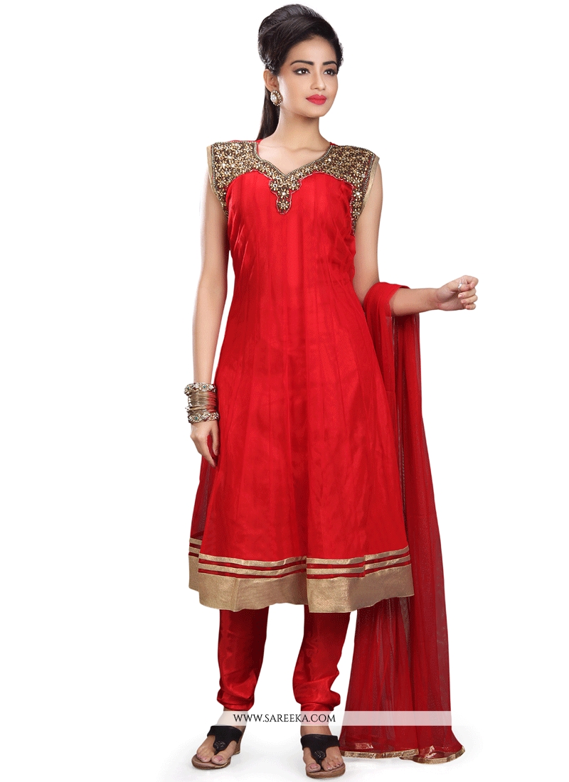 buy red anarkali online