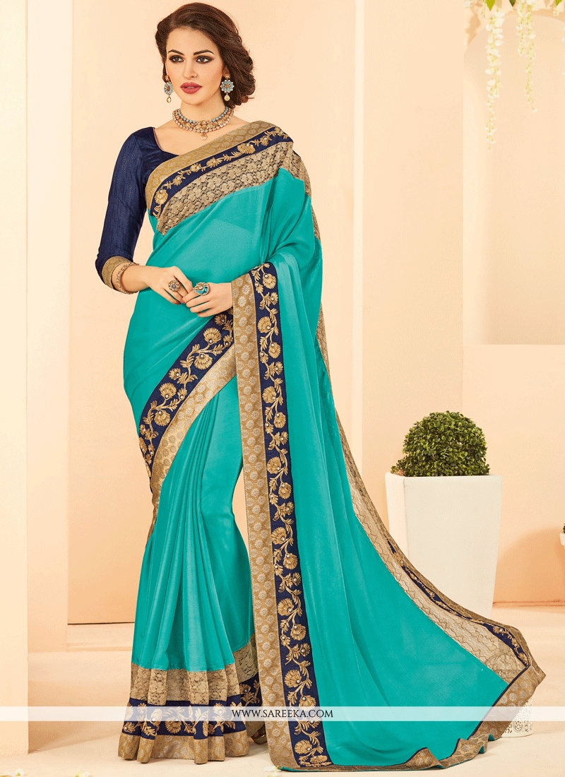 Buy Turquoise Classic Saree Online : 64335