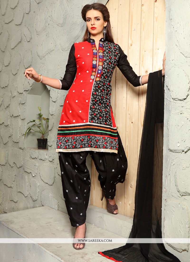 Black cotton punjabi suit best sale