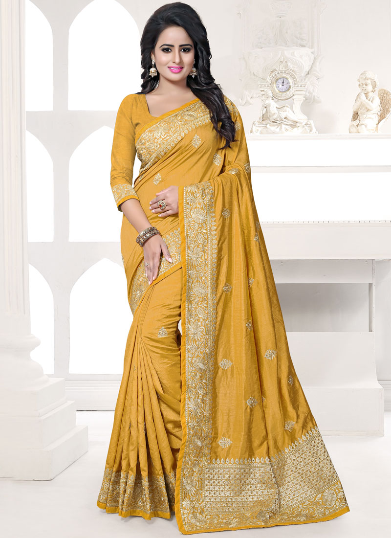 Buy Art Silk Resham Work Designer Traditional Saree Online