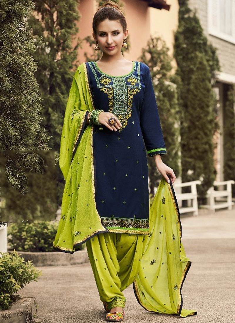 attractive-navy-blue-color-embroidered-patiyala-suit