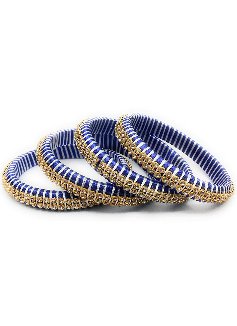 velvet bangles blue colour