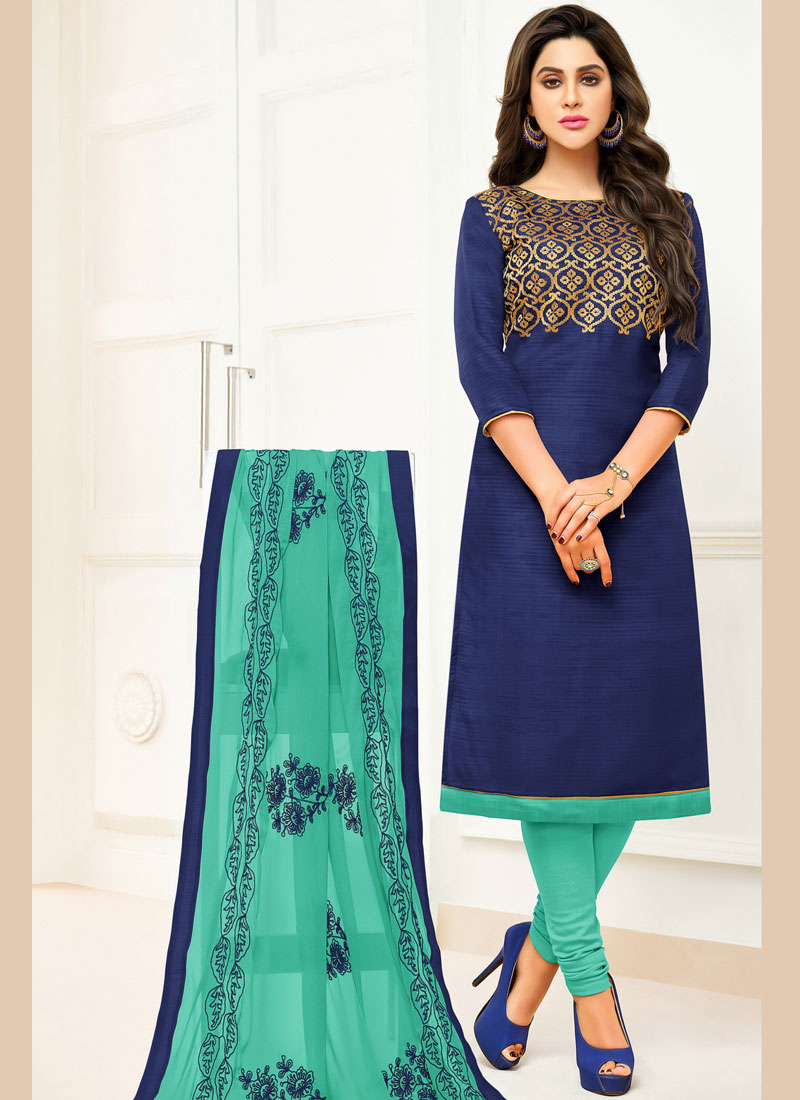 blue long churidar