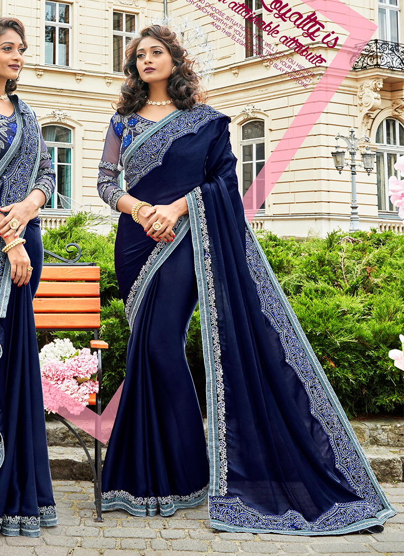 Buy Blue Classic Saree Online 86926 Bridal Sarees