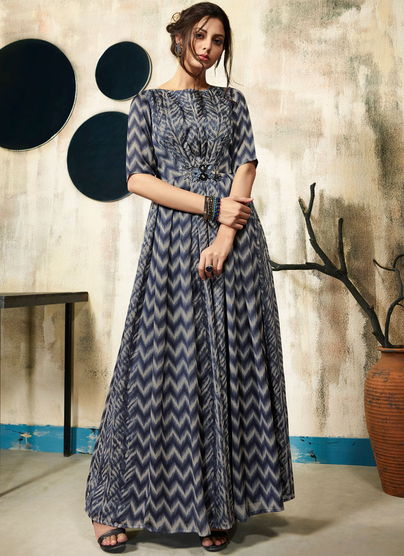 Buy Georgette Printed Work Work Casual Kurti Online