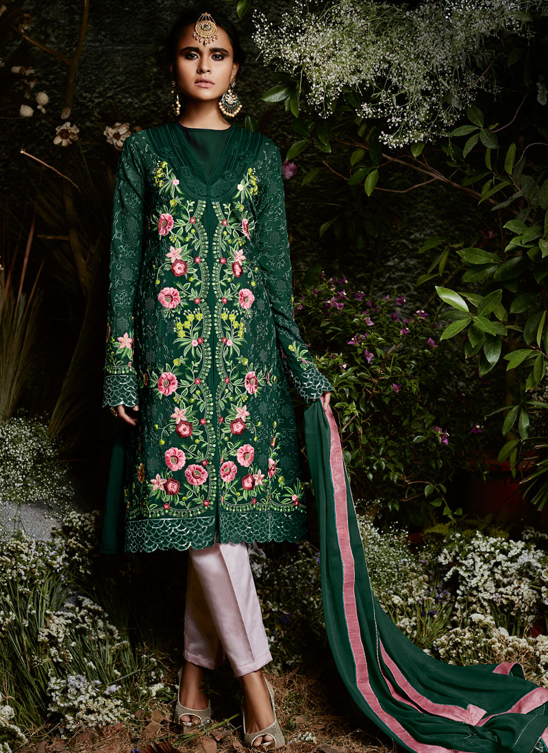 Buy Online Green Pant Style Suit 81464