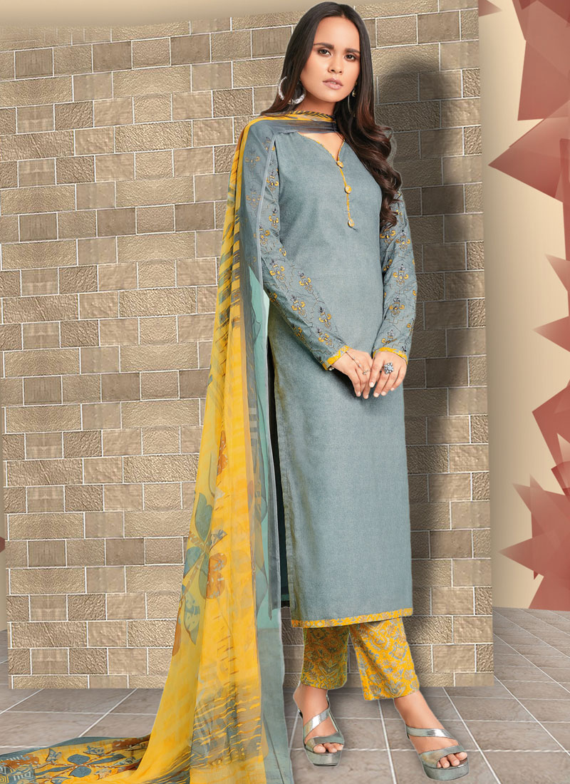 grey colour palazzo suit
