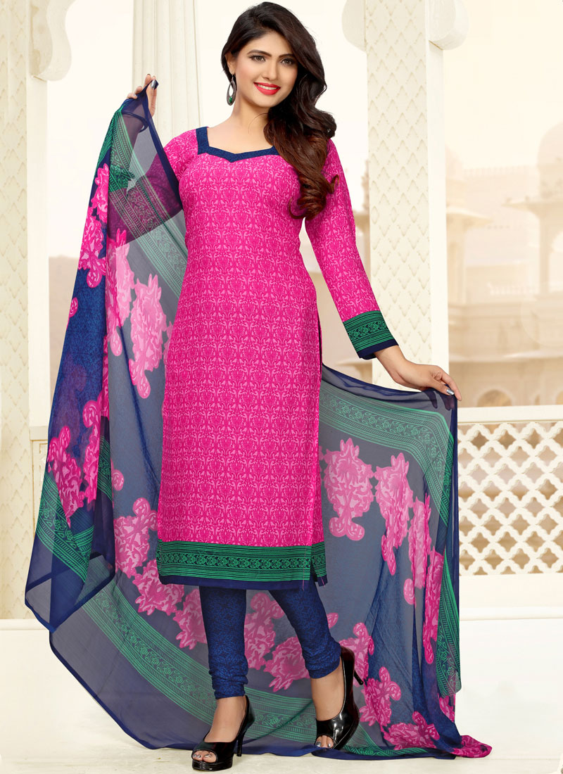 pink churidar suit