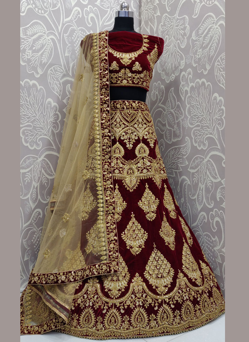 lehenga choli in maroon colour