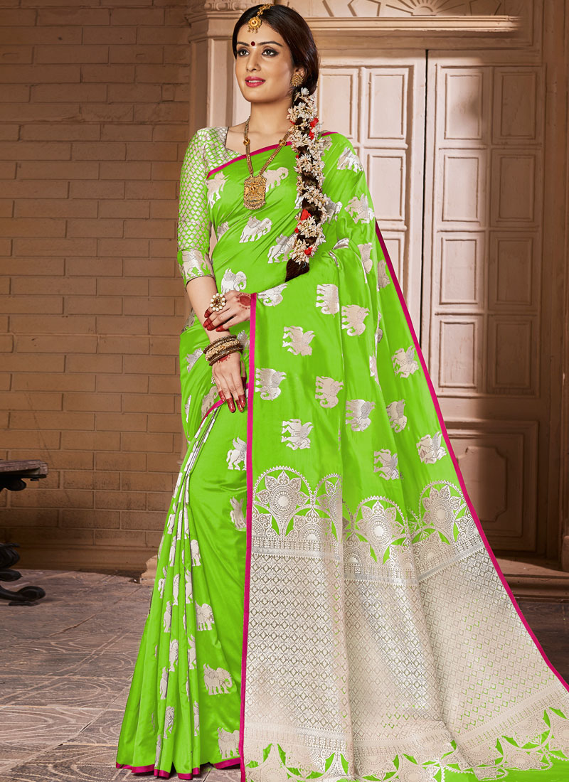 banarasi saree frock design