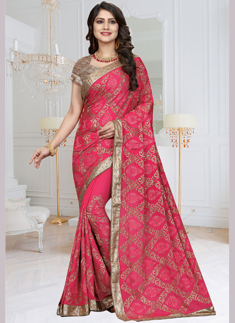 Buy Resham Work Classic Saree Online