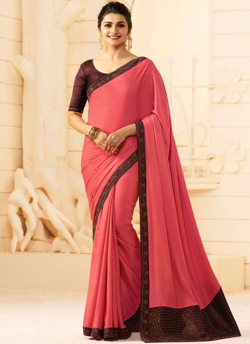 Shop Salmon Trendy Saree Online 89914