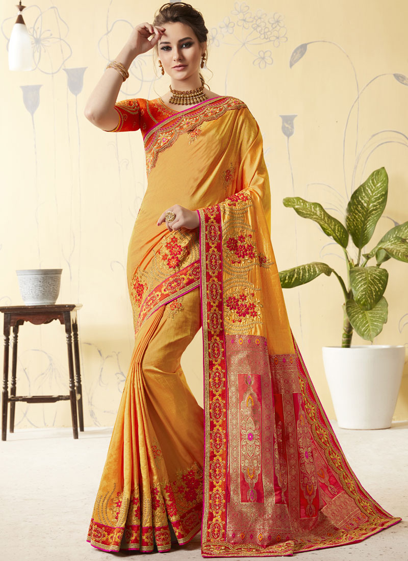 yellow saree styling