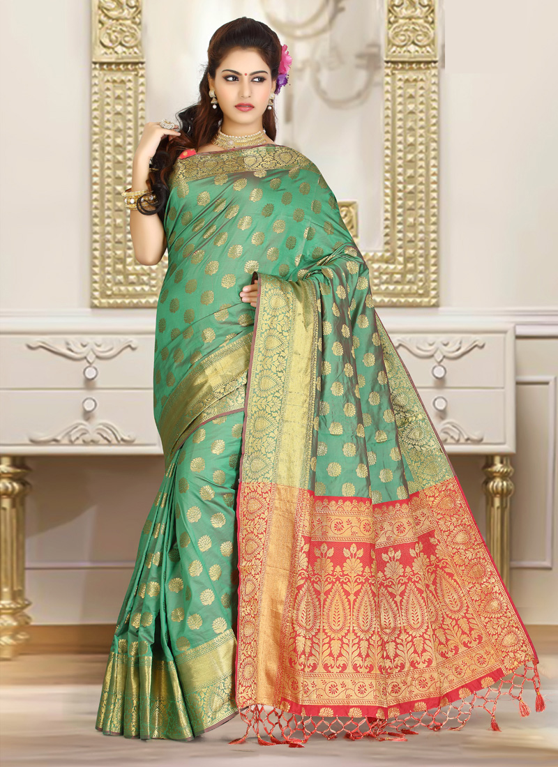 Buy Online Zari Work Classic Designer Saree 80943 Bridal Sarees