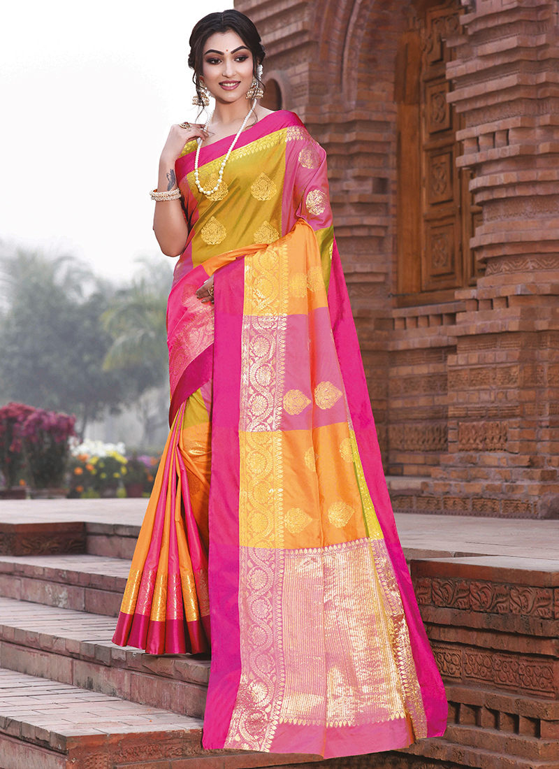 Buy Art Silk Ceremonial Traditional Designer Saree 134630 