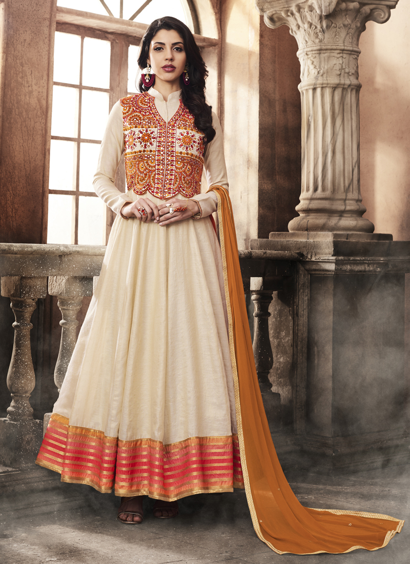 white anarkali salwar