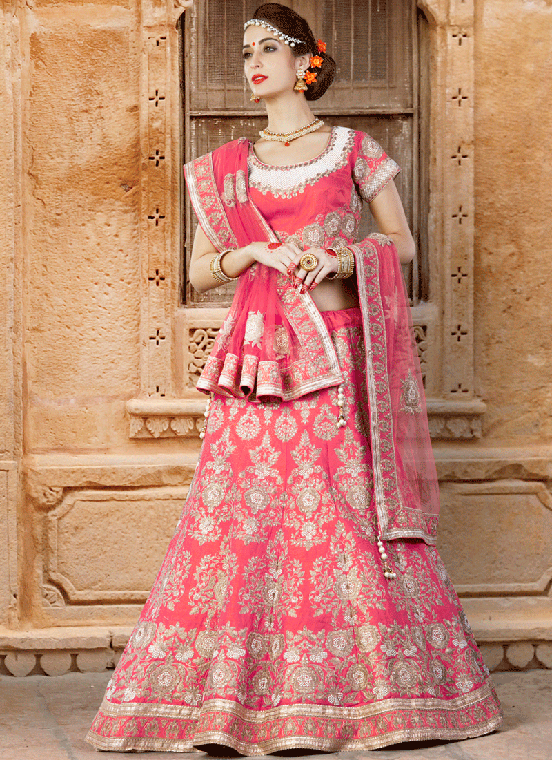 rose lehenga choli