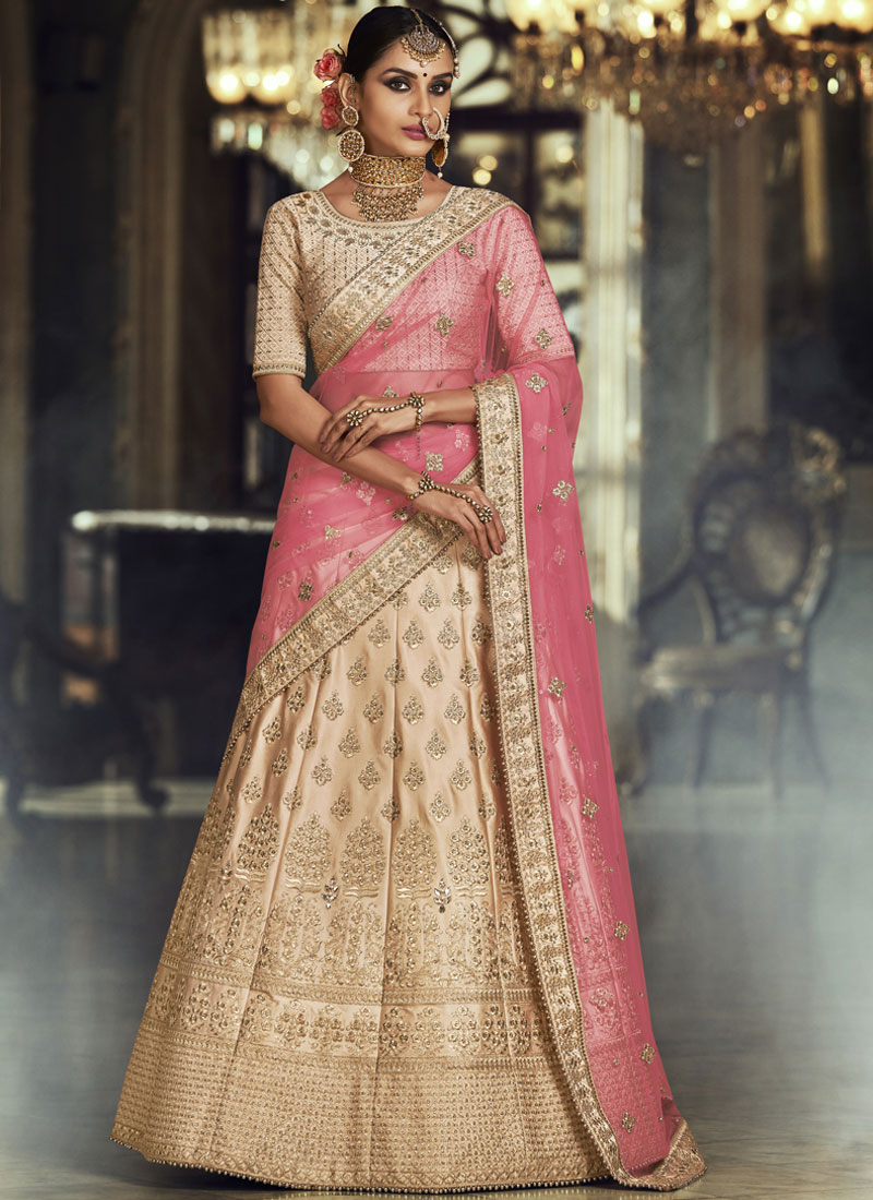 Shop Beige Bridal Lehenga Choli Online : 106735